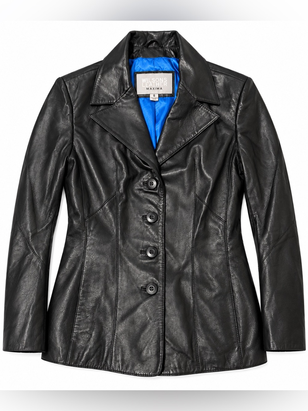 Wilsons Leather Maxima Women’s Black Genuine Leather Blazer Jacket Size S